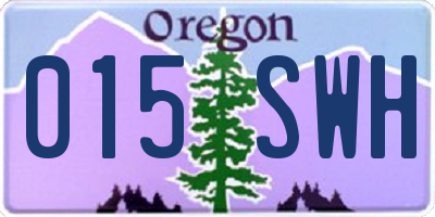 OR license plate 015SWH