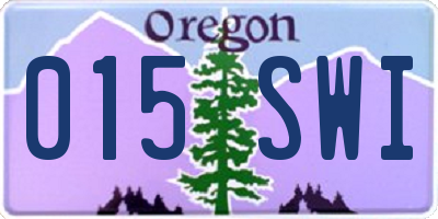 OR license plate 015SWI