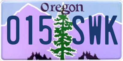 OR license plate 015SWK