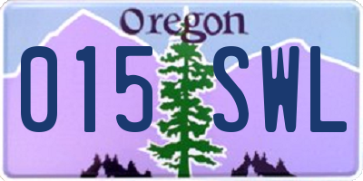 OR license plate 015SWL