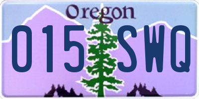 OR license plate 015SWQ