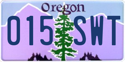 OR license plate 015SWT