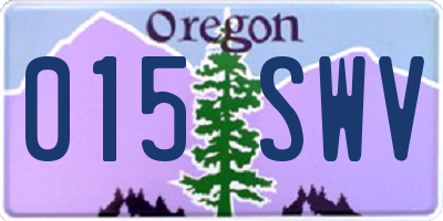 OR license plate 015SWV