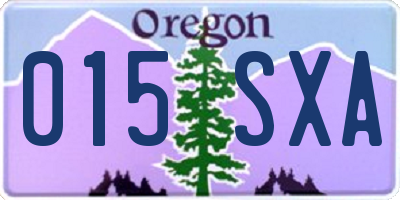 OR license plate 015SXA