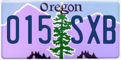 OR license plate 015SXB
