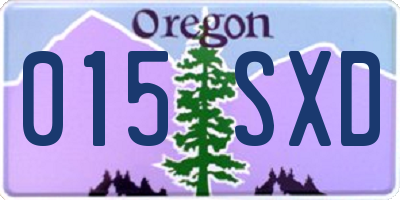 OR license plate 015SXD