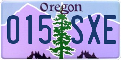 OR license plate 015SXE