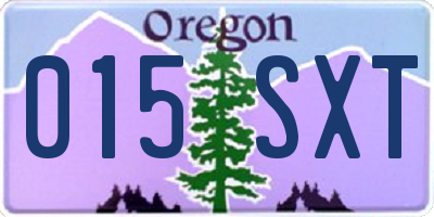 OR license plate 015SXT
