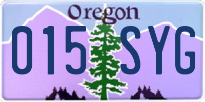 OR license plate 015SYG