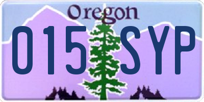 OR license plate 015SYP