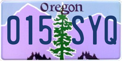 OR license plate 015SYQ