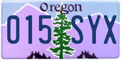 OR license plate 015SYX
