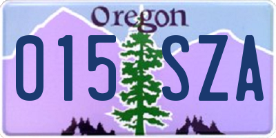 OR license plate 015SZA