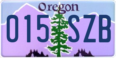 OR license plate 015SZB