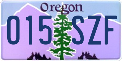 OR license plate 015SZF