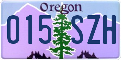OR license plate 015SZH