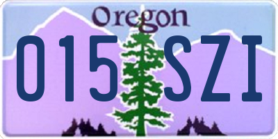 OR license plate 015SZI