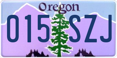 OR license plate 015SZJ