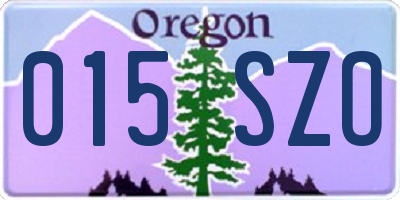 OR license plate 015SZO