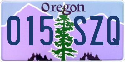 OR license plate 015SZQ
