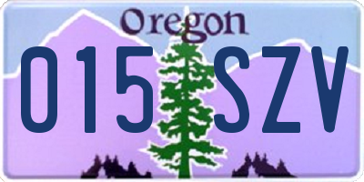 OR license plate 015SZV