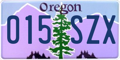 OR license plate 015SZX