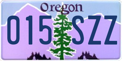 OR license plate 015SZZ
