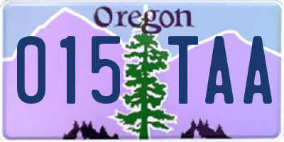 OR license plate 015TAA