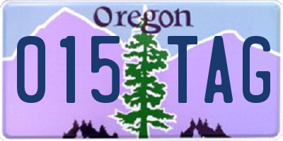 OR license plate 015TAG