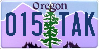 OR license plate 015TAK
