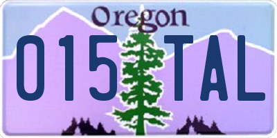OR license plate 015TAL