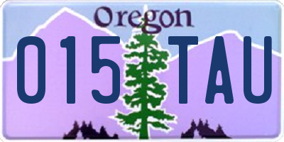 OR license plate 015TAU