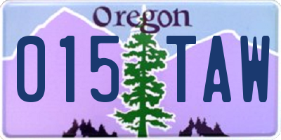 OR license plate 015TAW