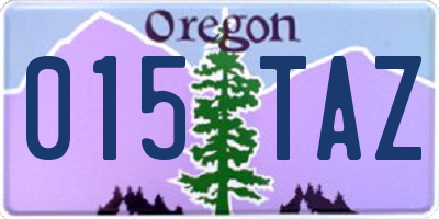 OR license plate 015TAZ