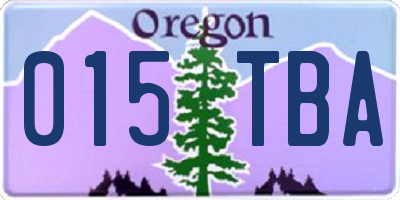 OR license plate 015TBA