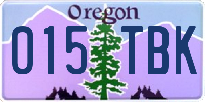 OR license plate 015TBK