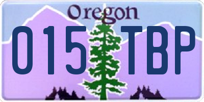 OR license plate 015TBP
