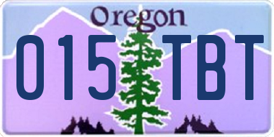 OR license plate 015TBT