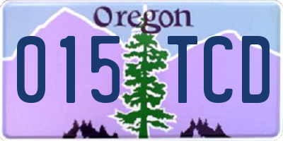 OR license plate 015TCD