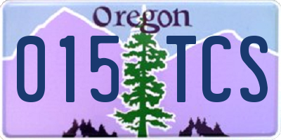 OR license plate 015TCS