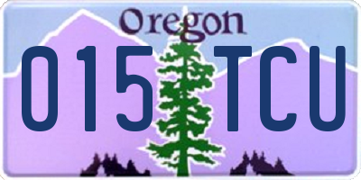 OR license plate 015TCU