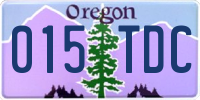 OR license plate 015TDC