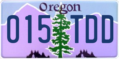 OR license plate 015TDD