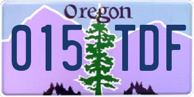 OR license plate 015TDF