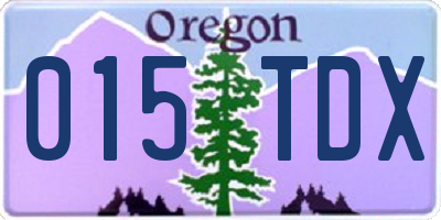OR license plate 015TDX