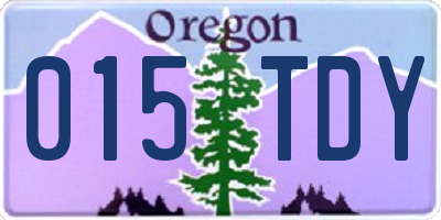 OR license plate 015TDY