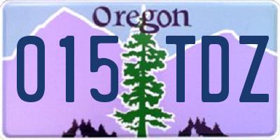 OR license plate 015TDZ