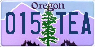 OR license plate 015TEA