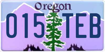 OR license plate 015TEB
