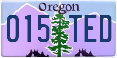 OR license plate 015TED